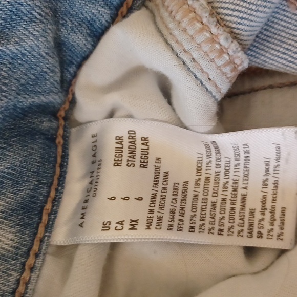 American Eagle Outfitters  Sz 6 (Fits 8 Too),Blue Wide Leg Jeans, 6 Pockets - Picture 10 of 10